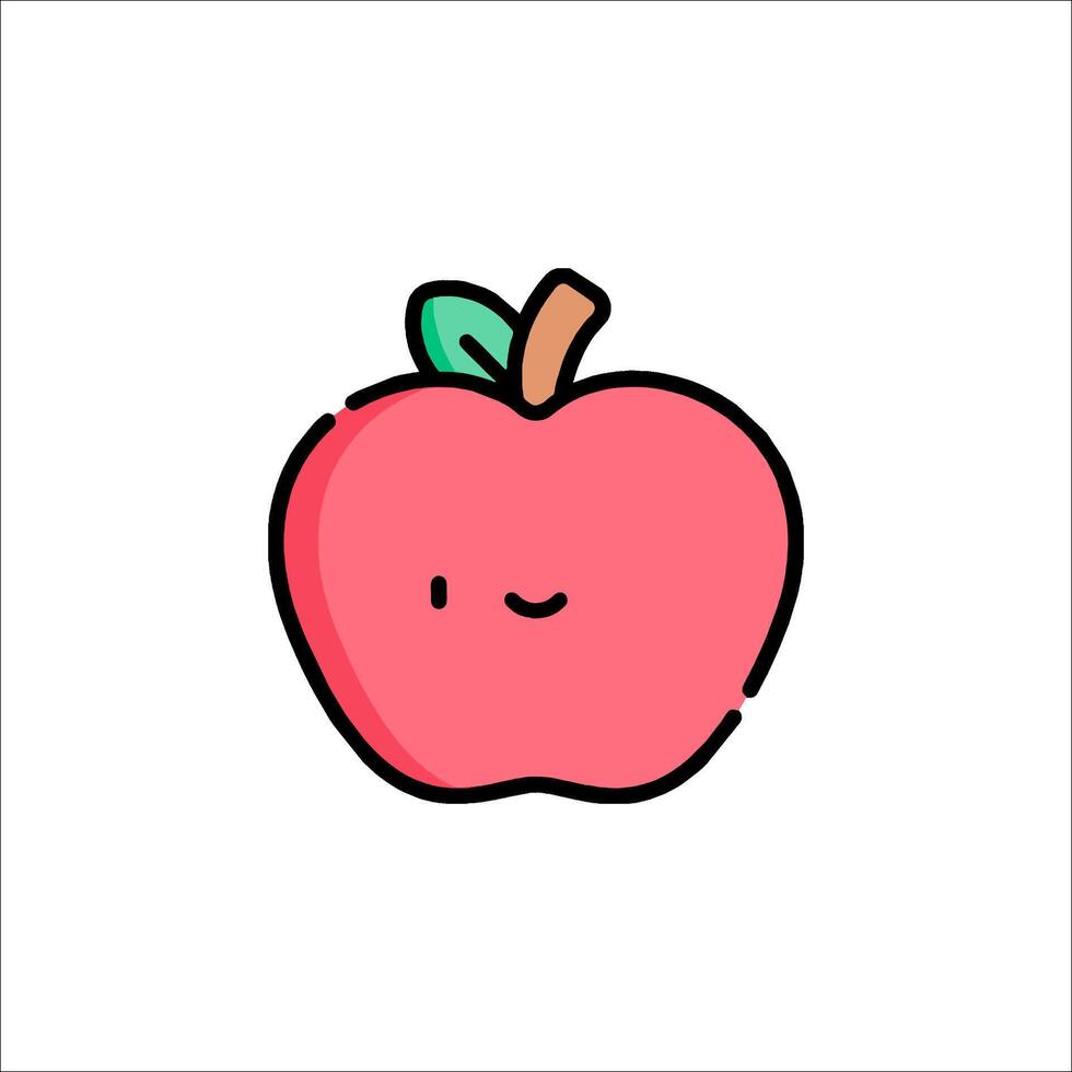 An apple with a smiley face on it vector