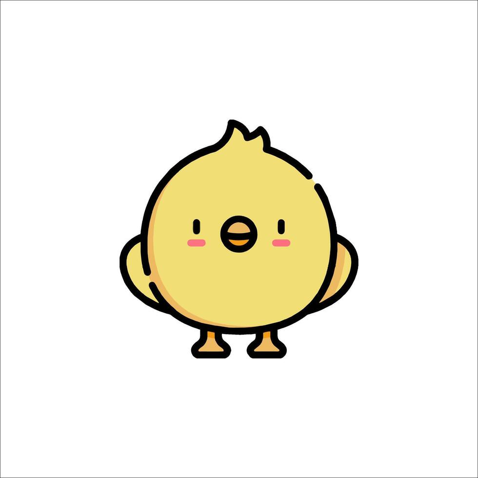 A cute little chicken character on a white background vector