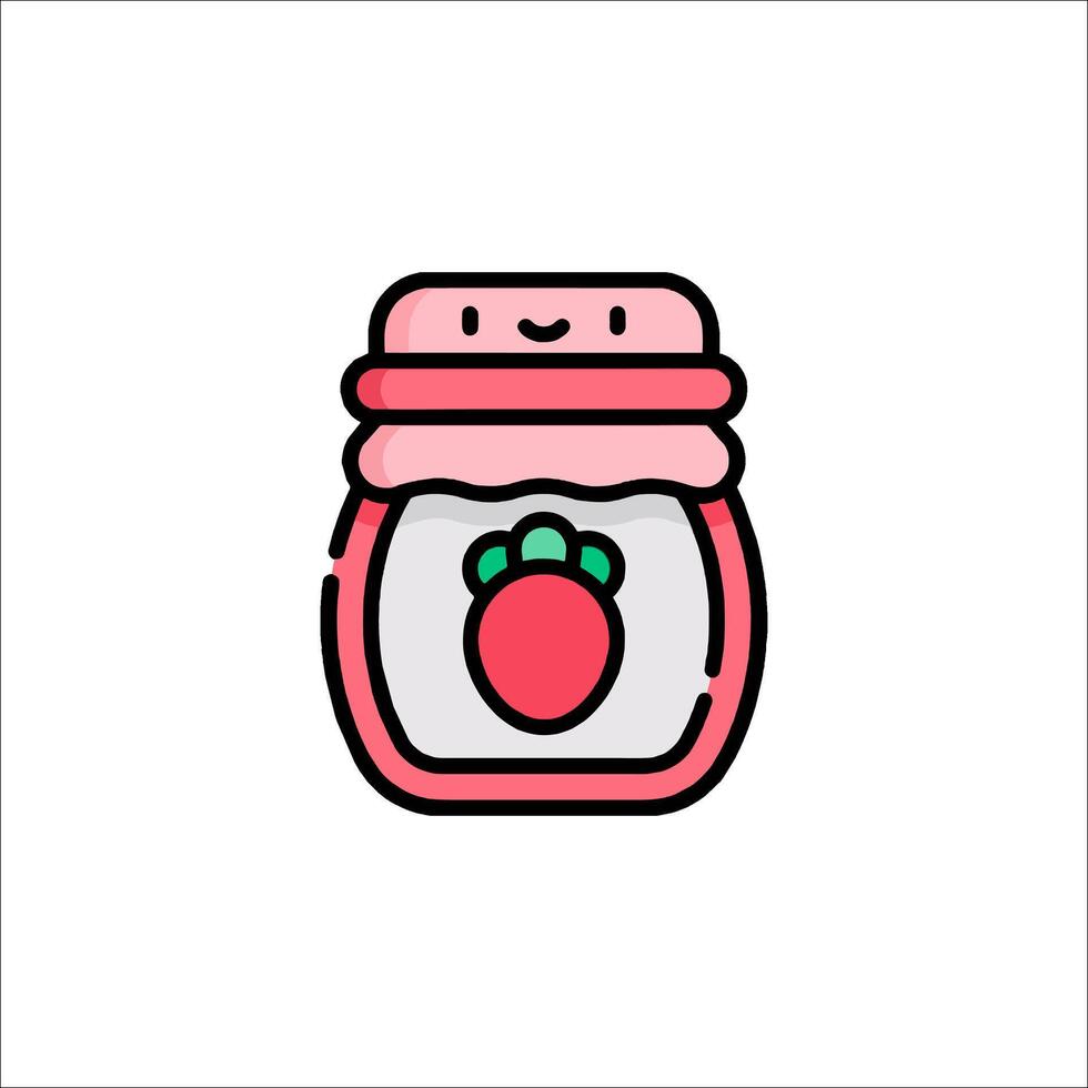 A strawberry jar with a smiley face on it vector
