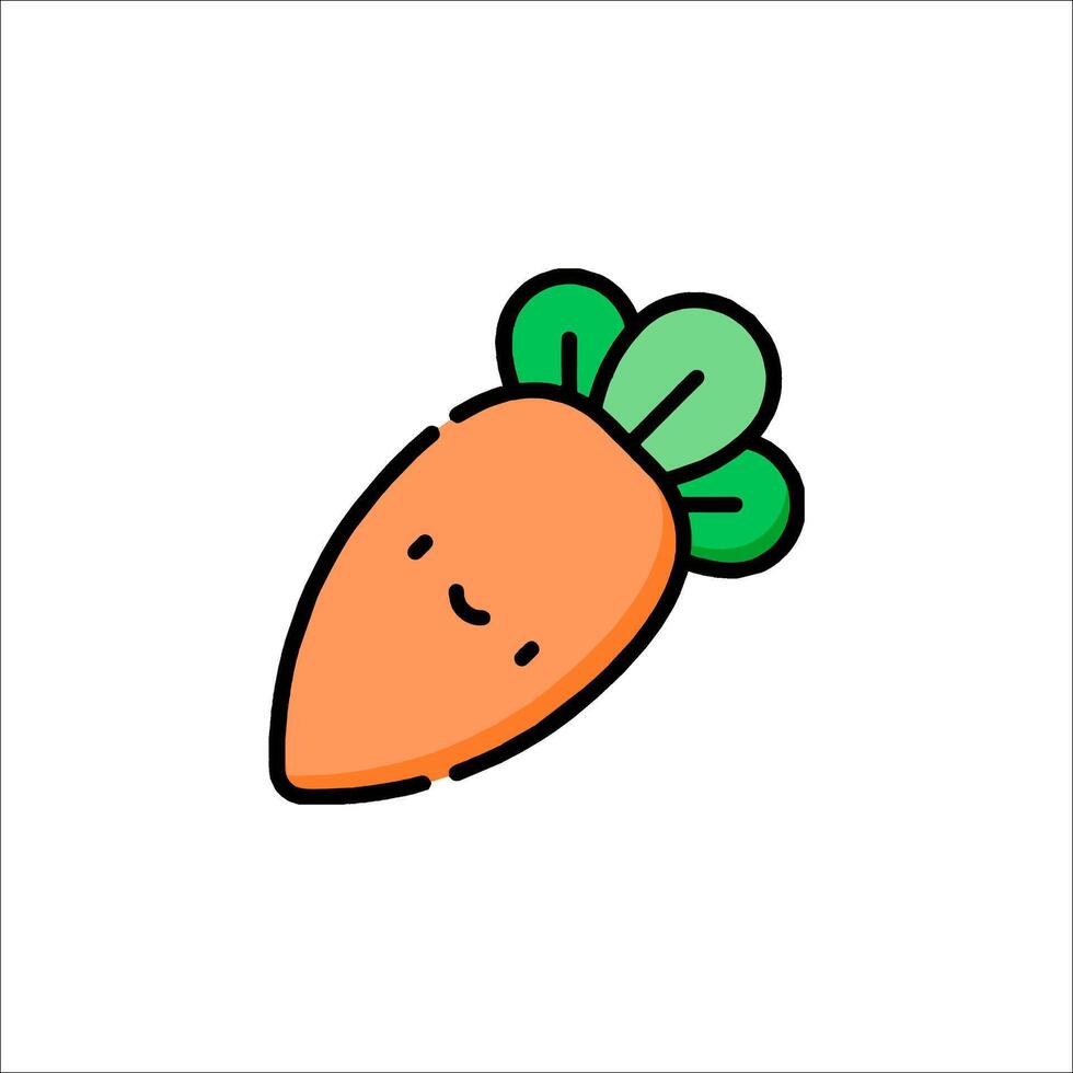 A cartoon carrot with a smile on it vector