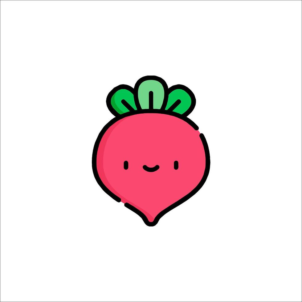 A cute beet with a smile on it vector