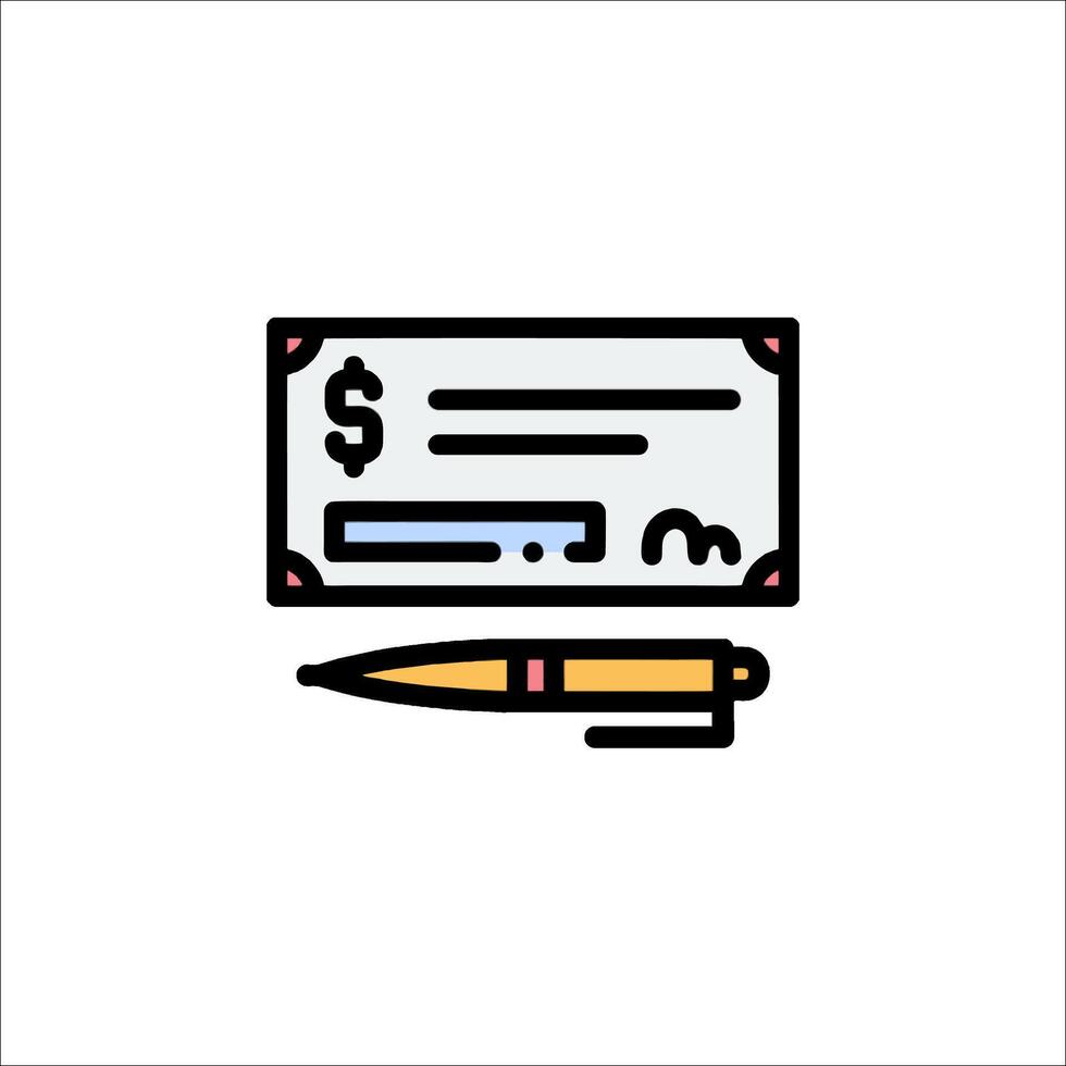 Check icon with pen and money vector