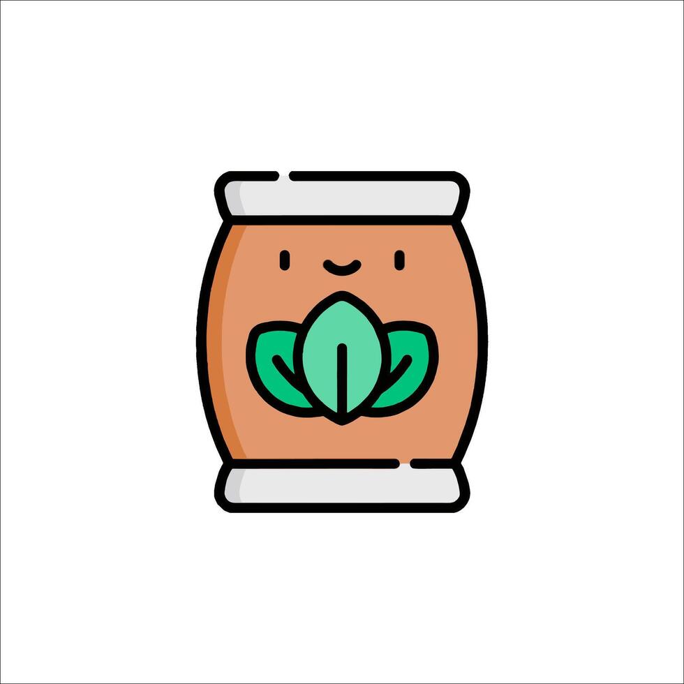A jar with a green leaf on it vector