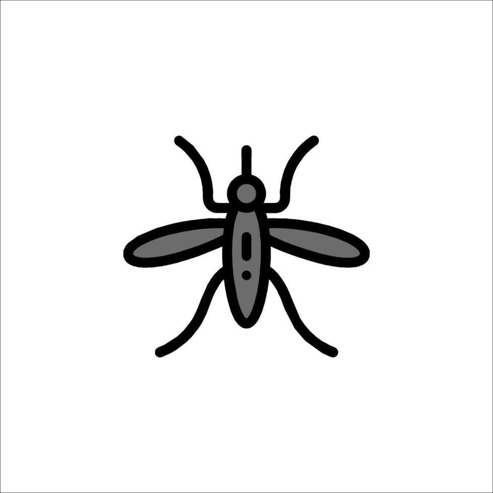 A black and white illustration of a fly vector