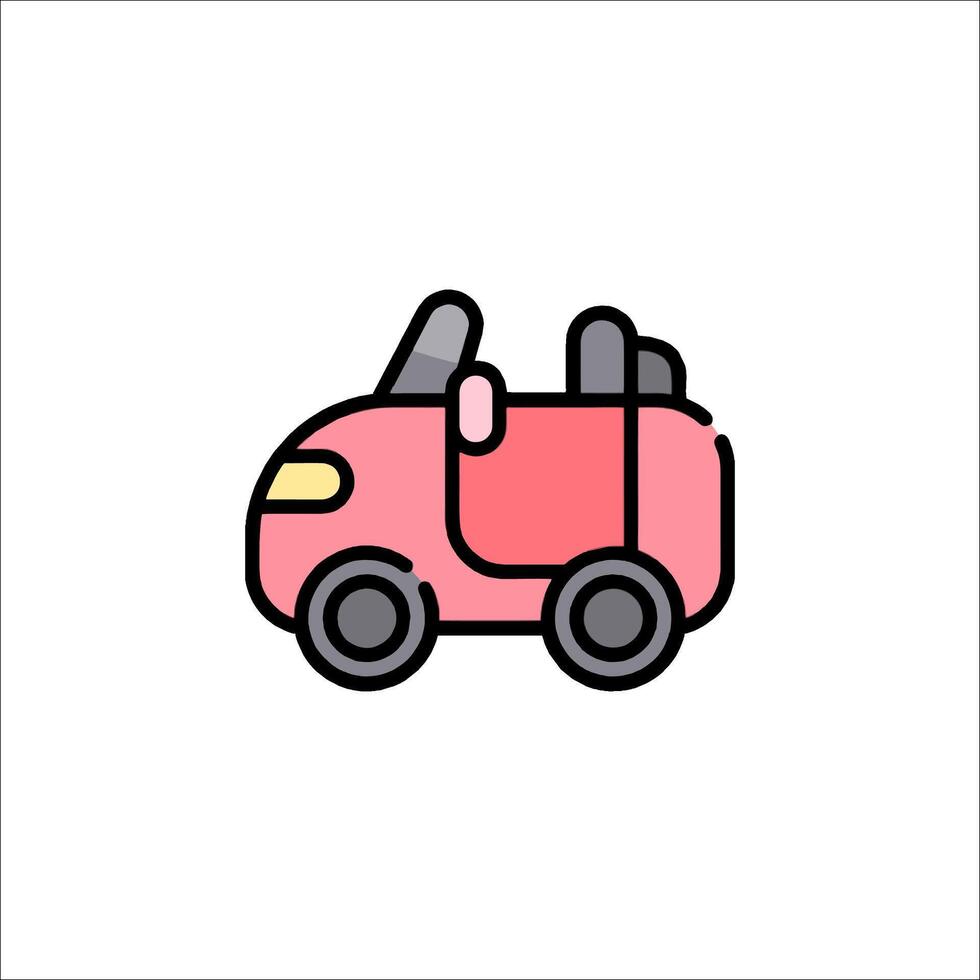 A pink car icon on a white background vector