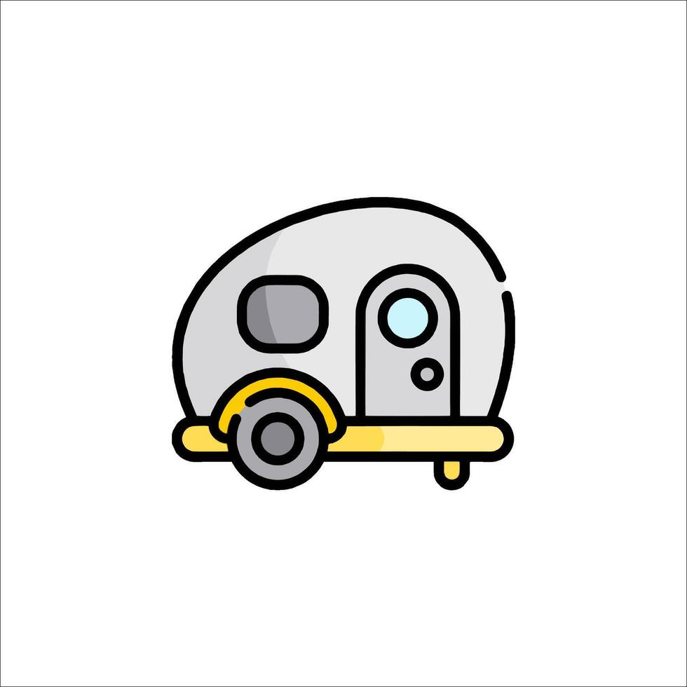 A small camper trailer icon on a white background vector