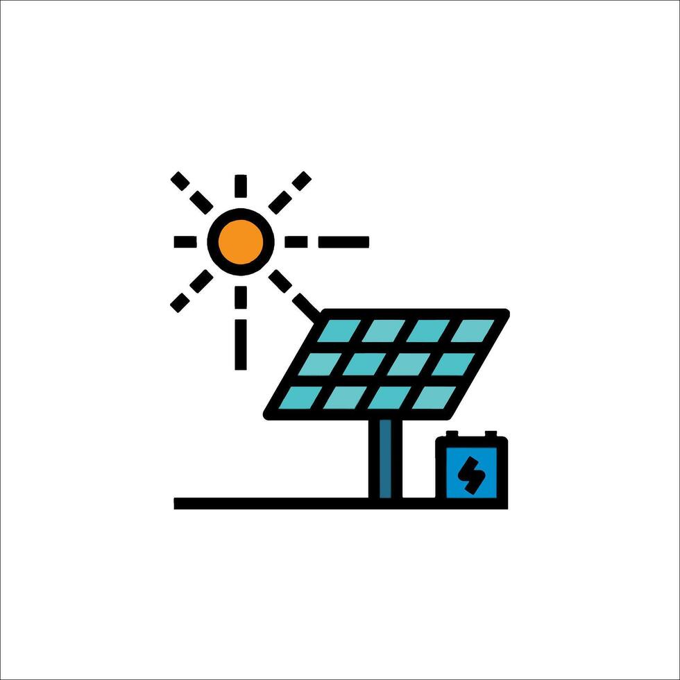 Solar panel icon illustration vector