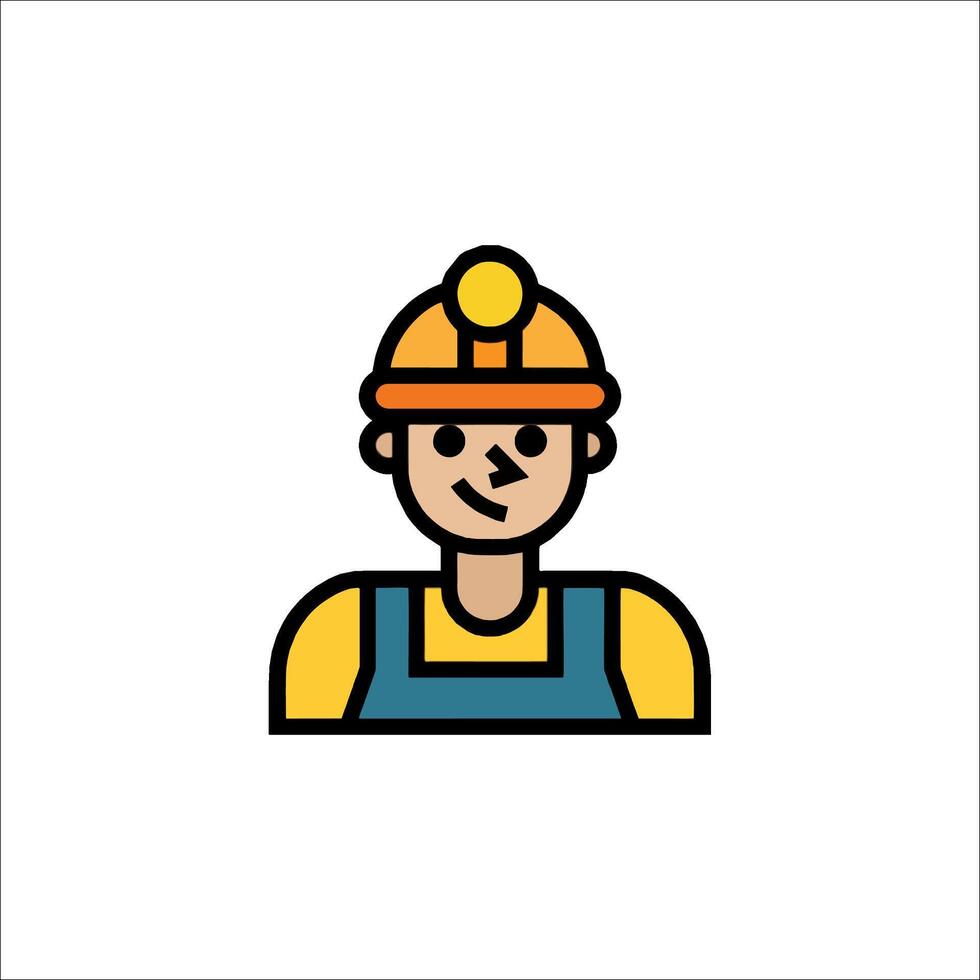 A man in a hard hat and overalls icon vector