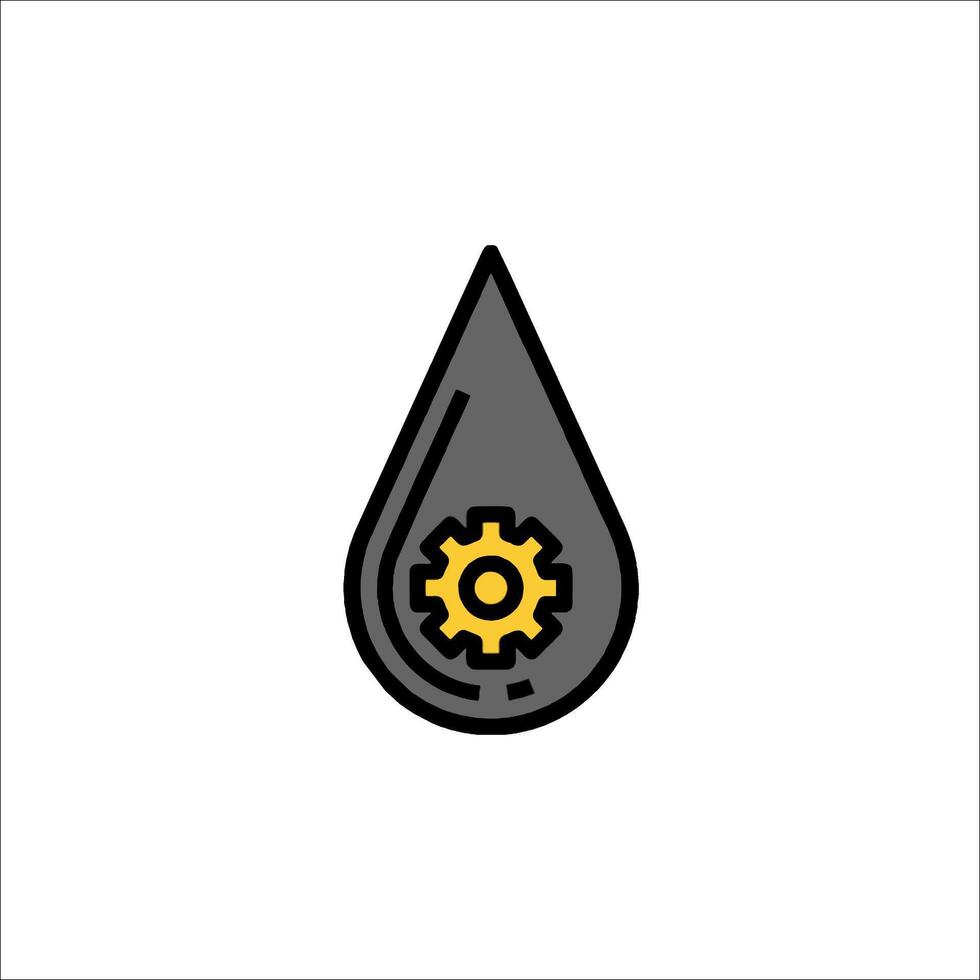A drop of oil with a gear in it vector