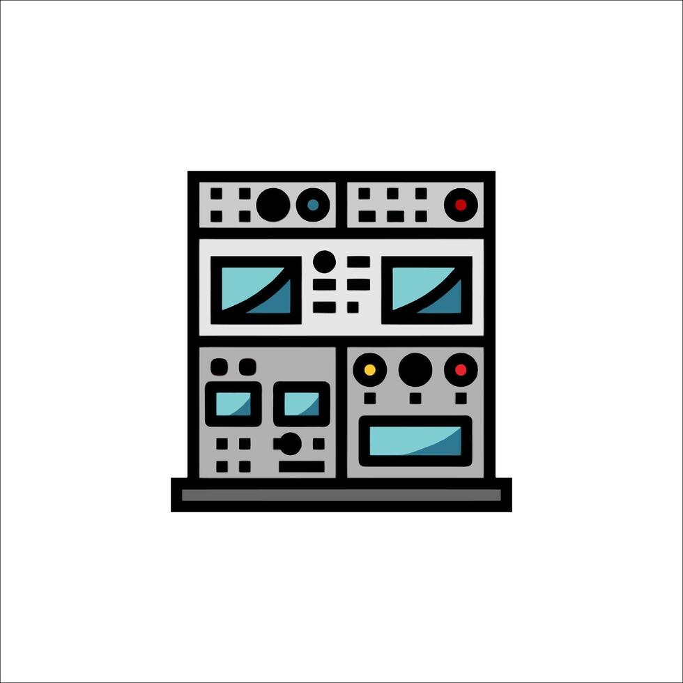 A computer monitor with multiple monitors and a keyboard vector