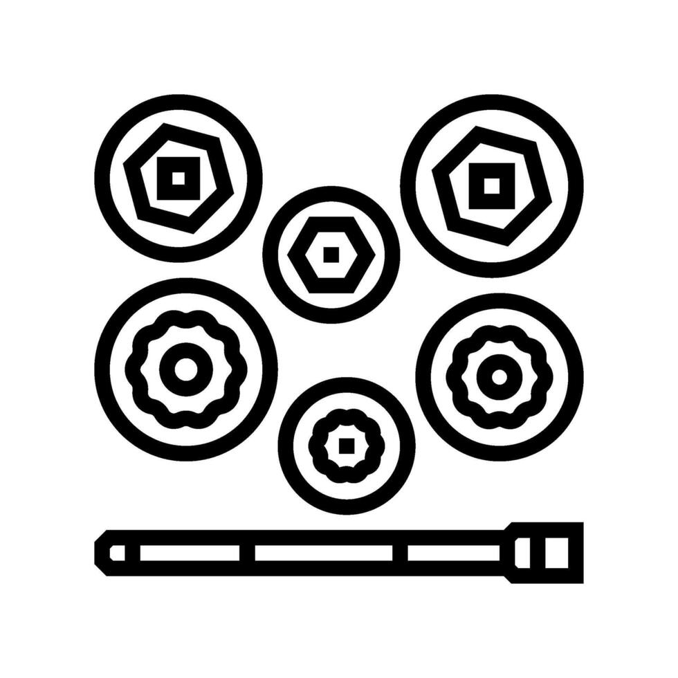socket set car repair tool line icon illustration vector