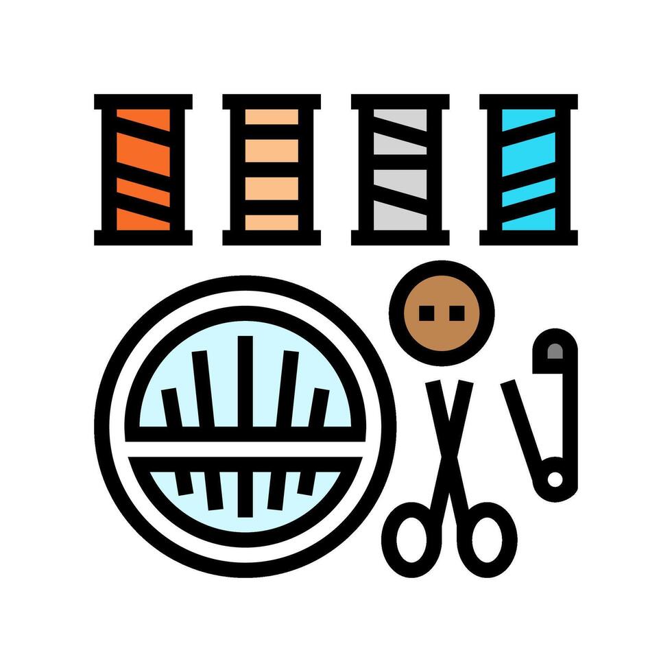 clothing repair kit clothes care color icon illustration vector