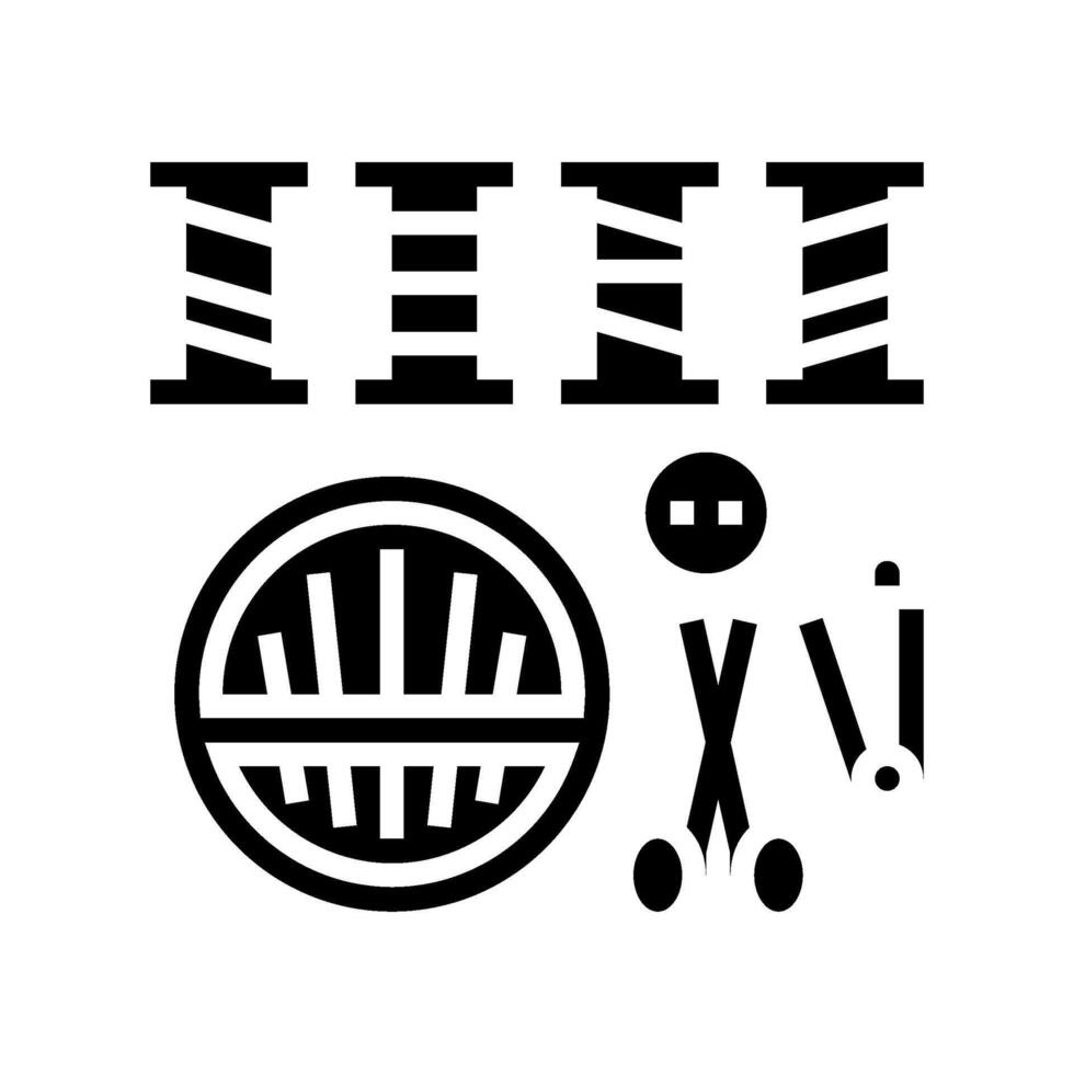clothing repair kit clothes care glyph icon illustration vector