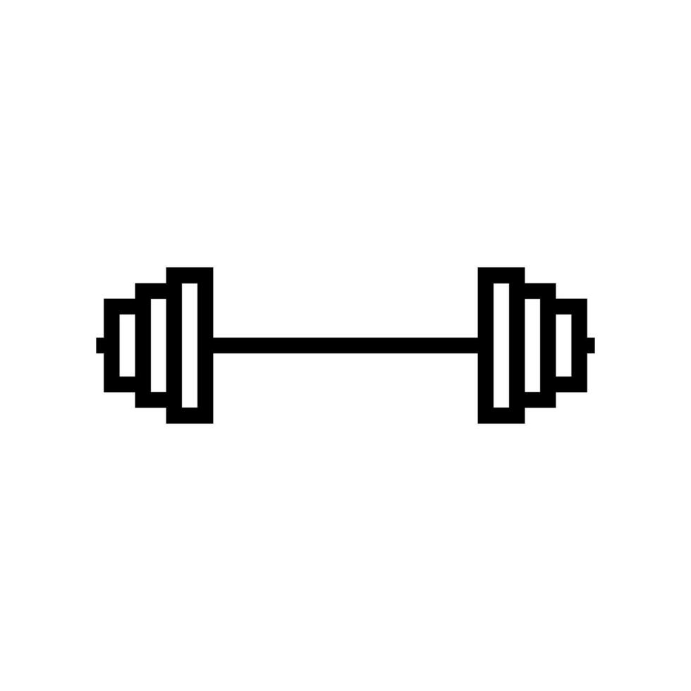 barbell fitness tool line icon illustration vector