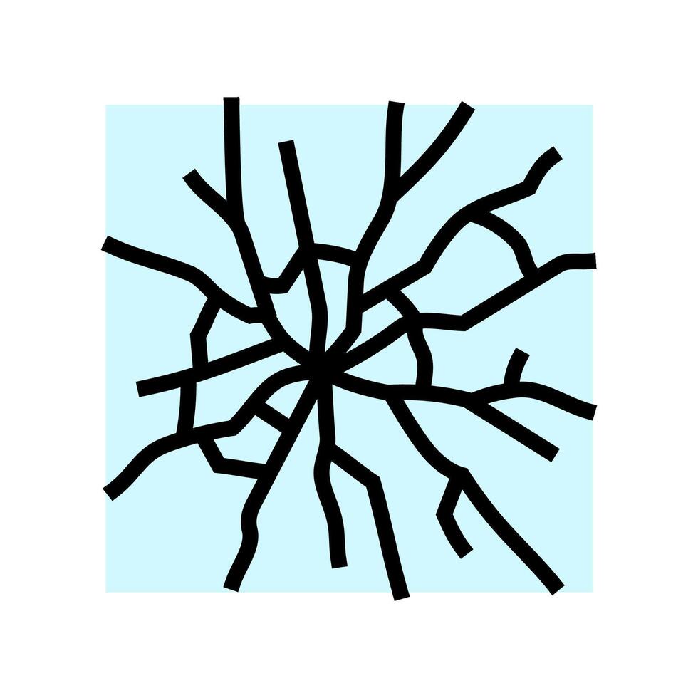 fractured glass fracture color icon illustration vector