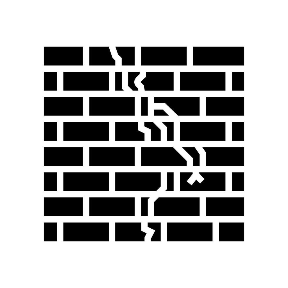 cracked wall fracture glyph icon illustration vector