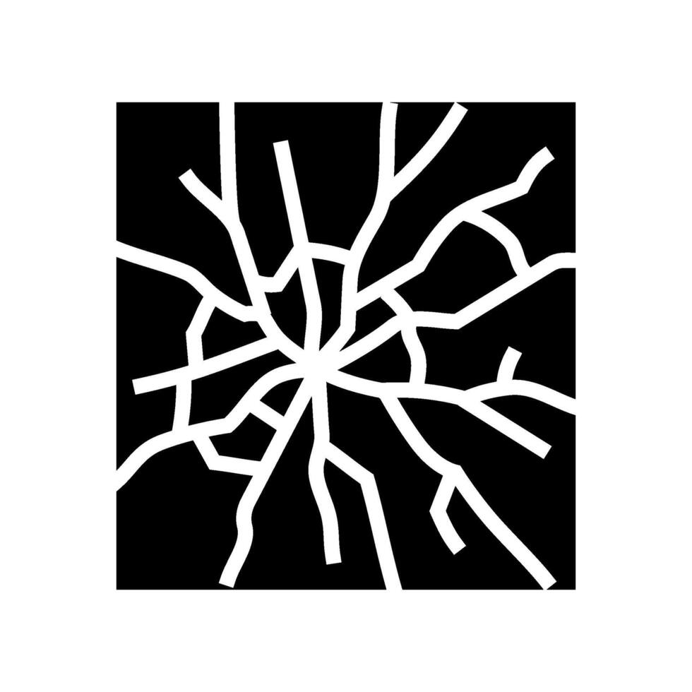 fractured glass fracture glyph icon illustration vector