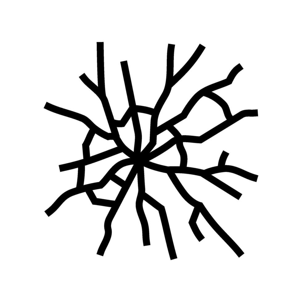 fractured glass fracture line icon illustration vector