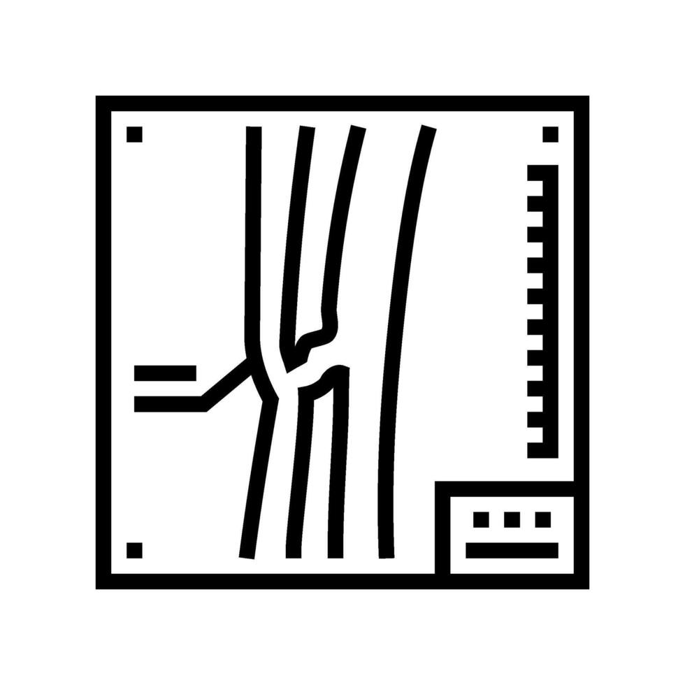 x ray of fracture line icon illustration vector
