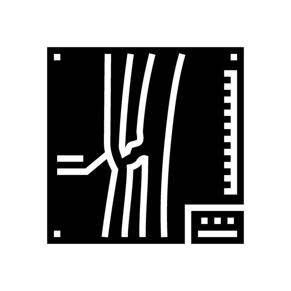 x ray of fracture glyph icon illustration vector