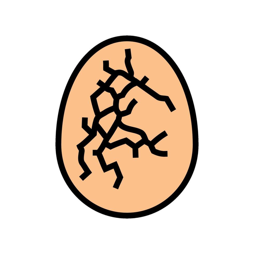cracked eggshell fracture color icon illustration vector