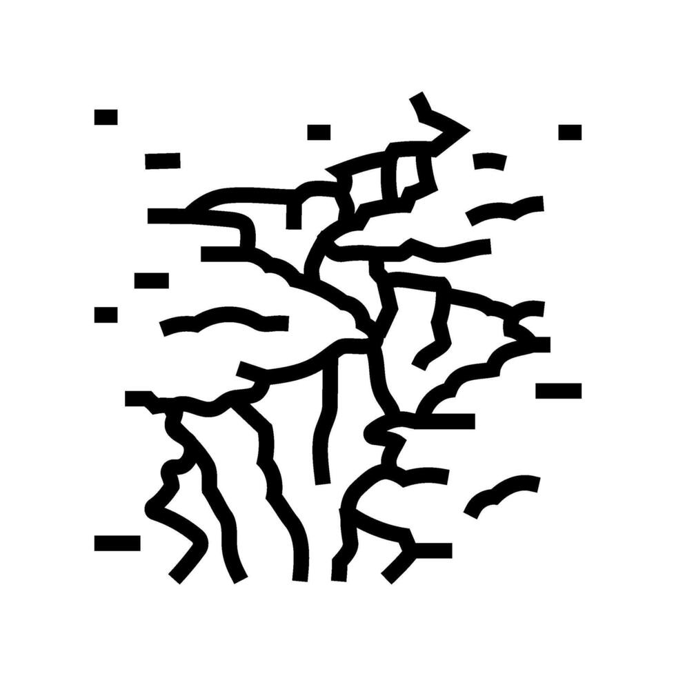fractured earth fracture line icon illustration vector