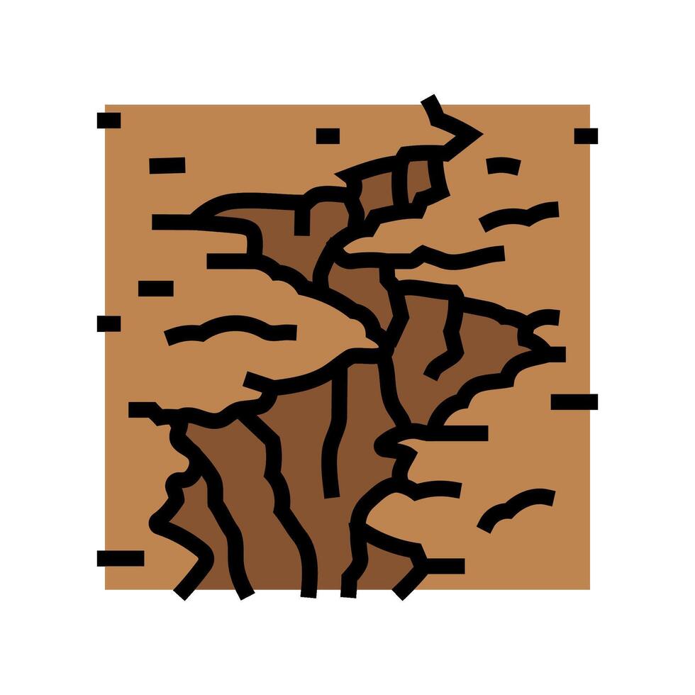 fractured earth fracture color icon illustration vector