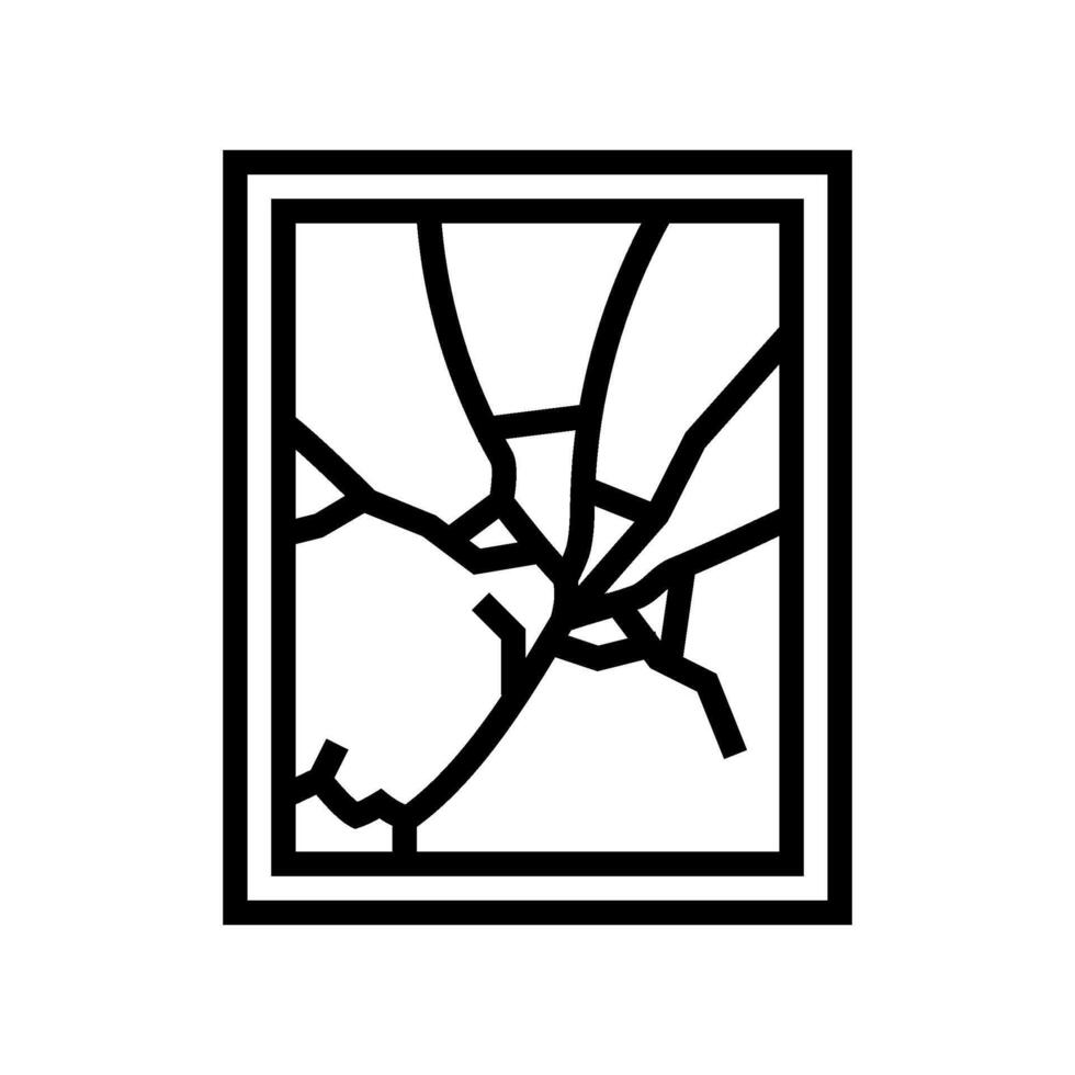 shattered mirror fracture line icon illustration vector