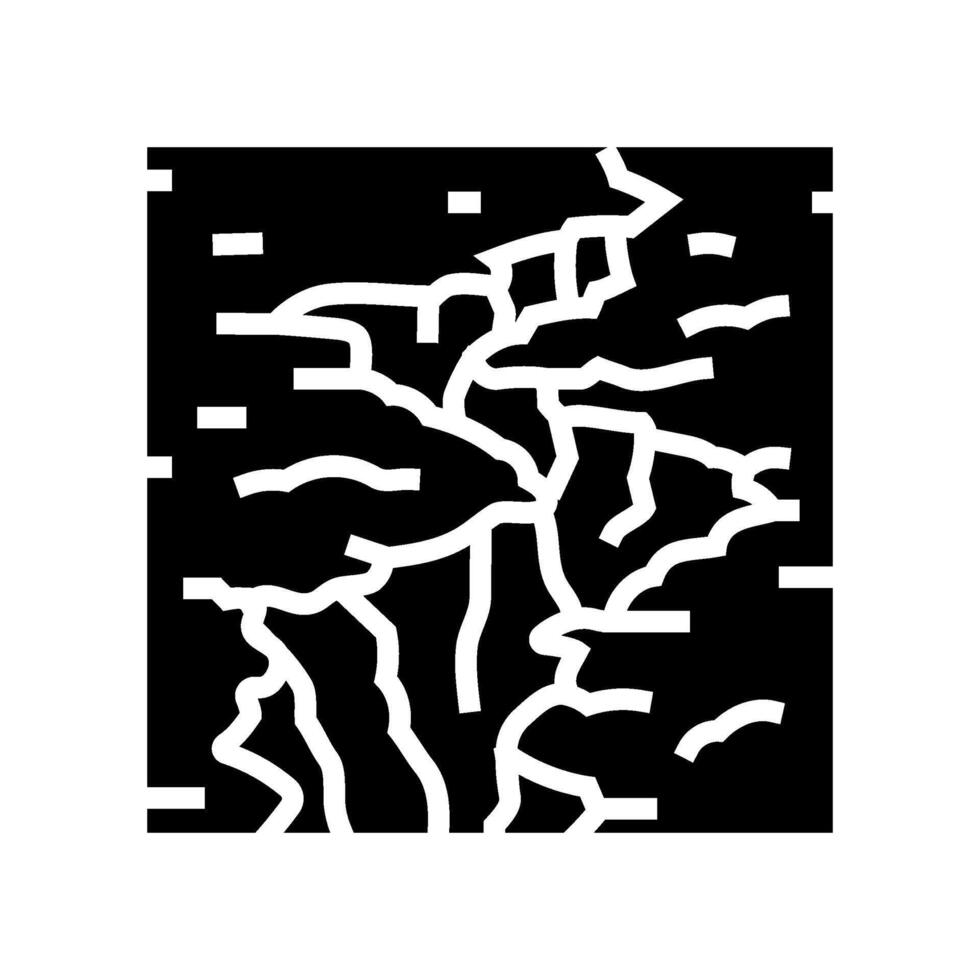fractured earth fracture glyph icon illustration vector