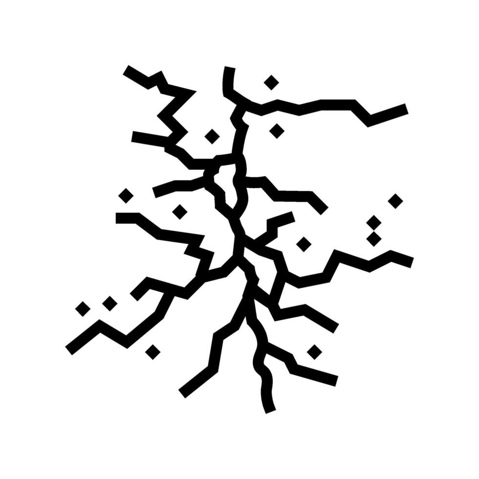 crack in ice fracture line icon illustration vector