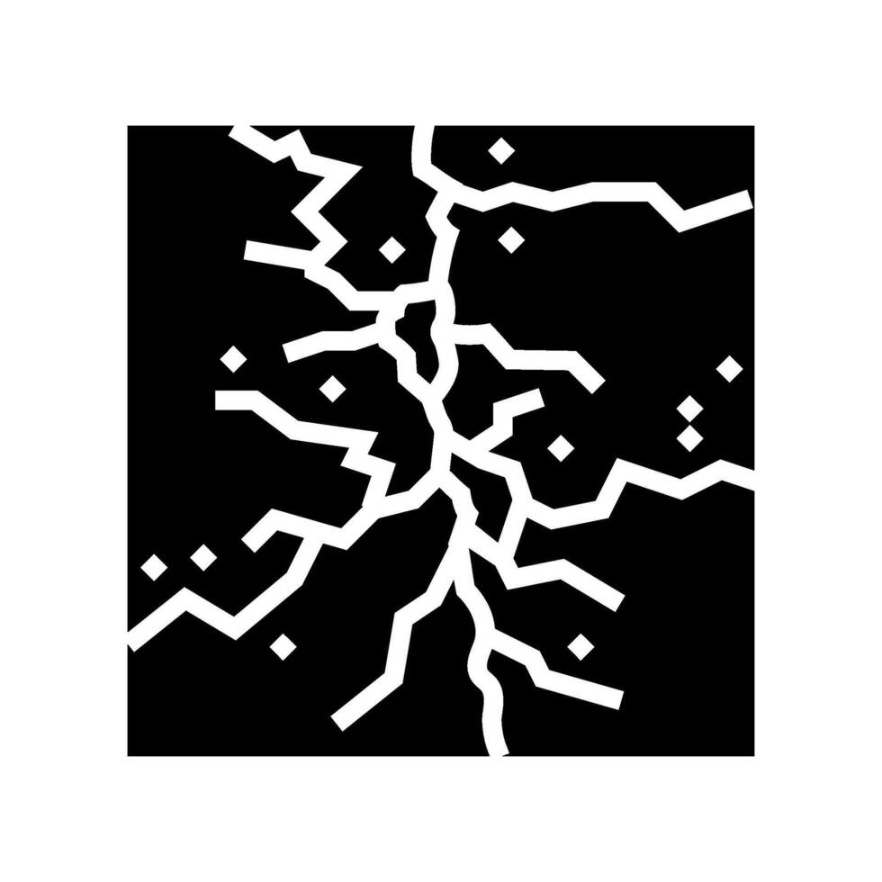 crack in ice fracture glyph icon illustration vector