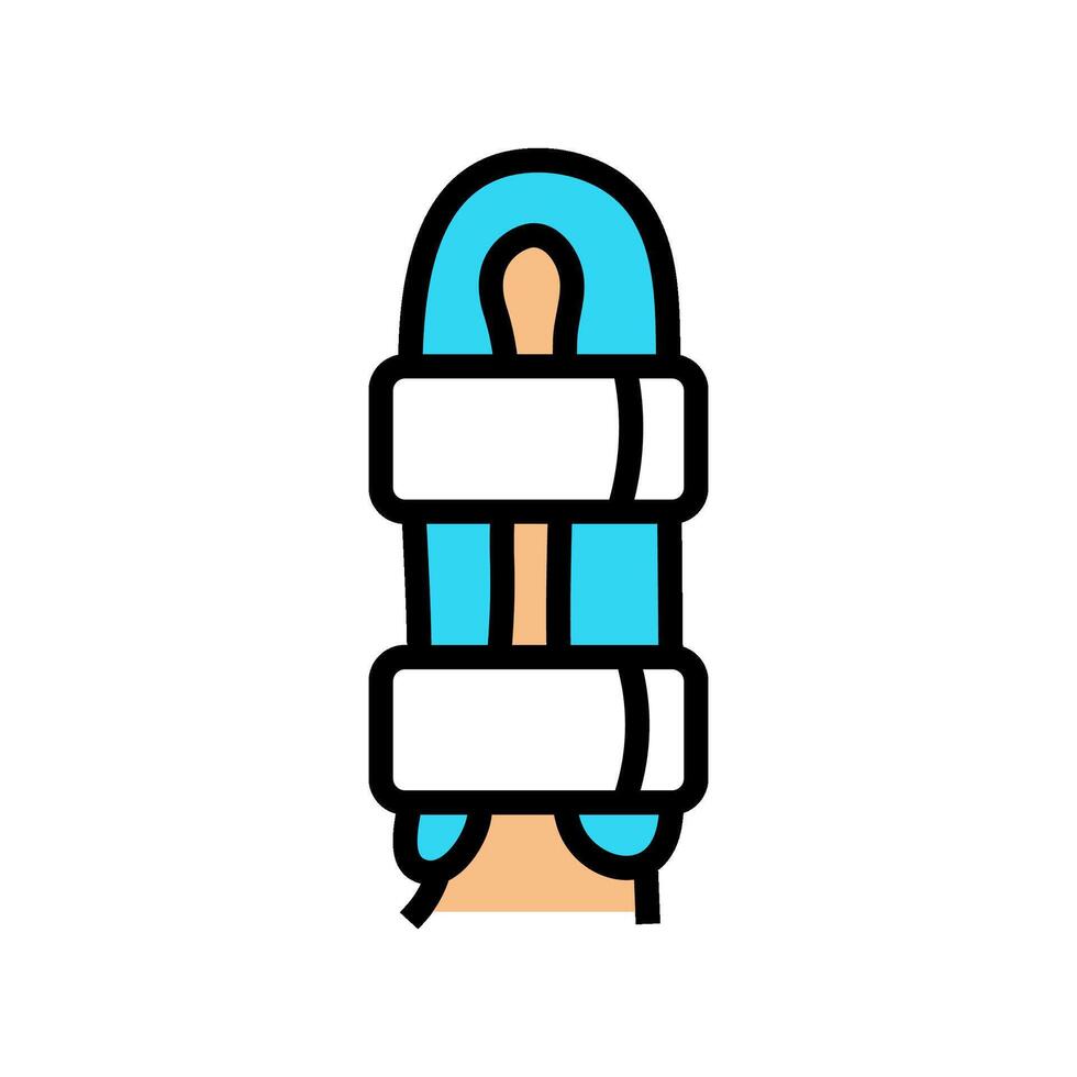 splint for finger fracture color icon illustration vector
