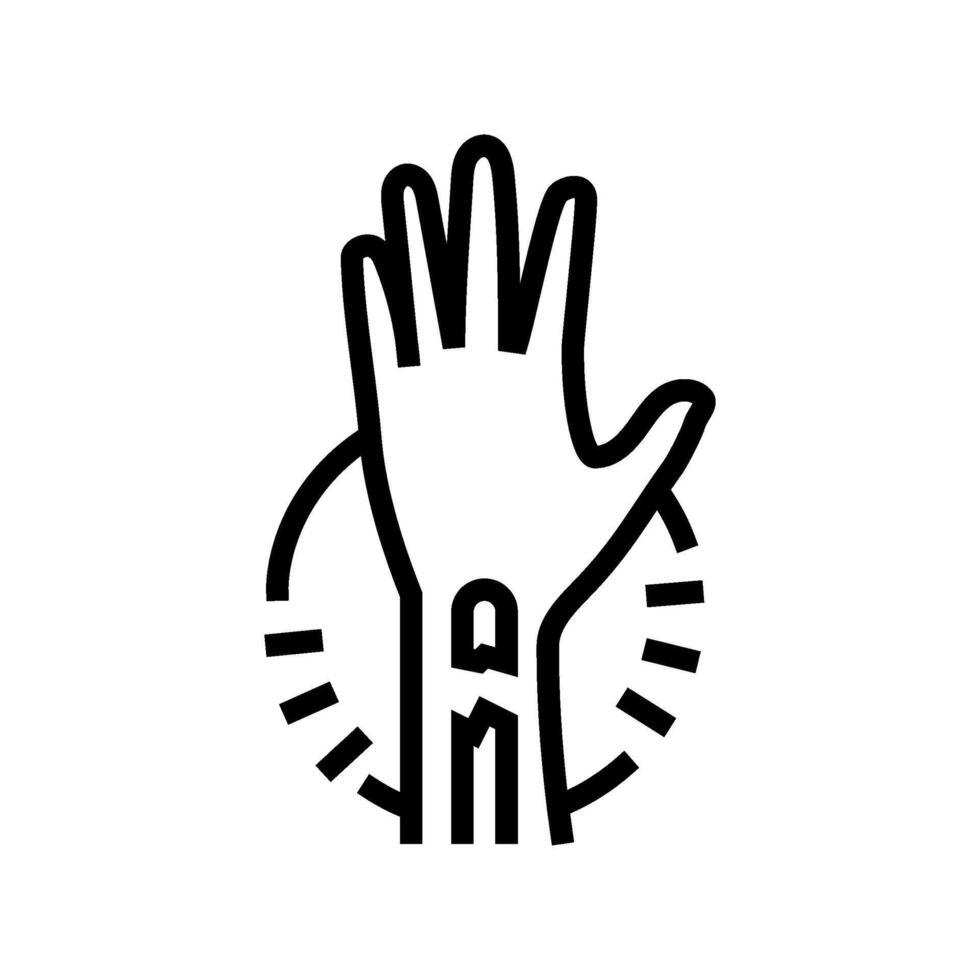 broken arm fracture injury line icon illustration vector
