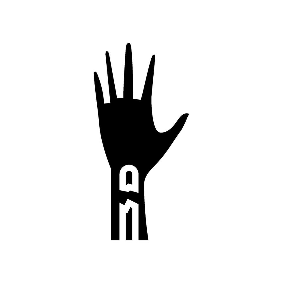 broken arm fracture injury glyph icon illustration vector