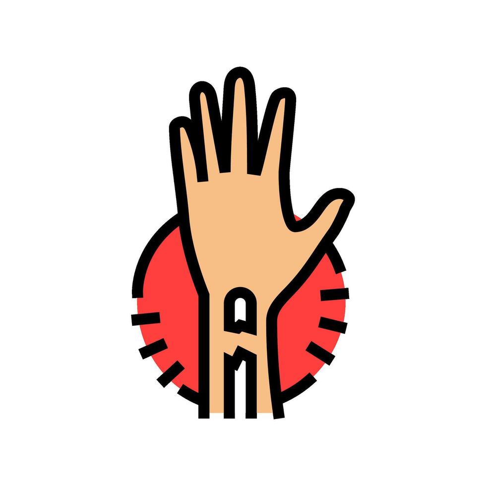 broken arm fracture injury color icon illustration vector