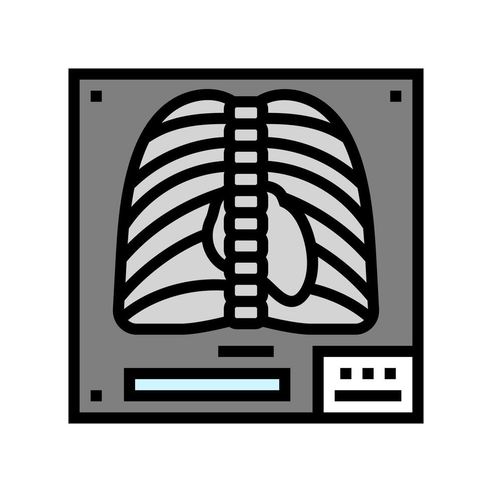 x ray fracture injury color icon illustration vector