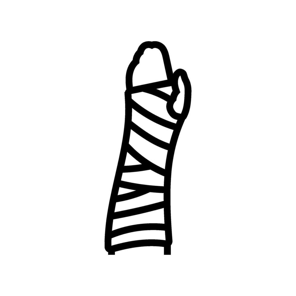 arm cast fracture injury line icon illustration vector