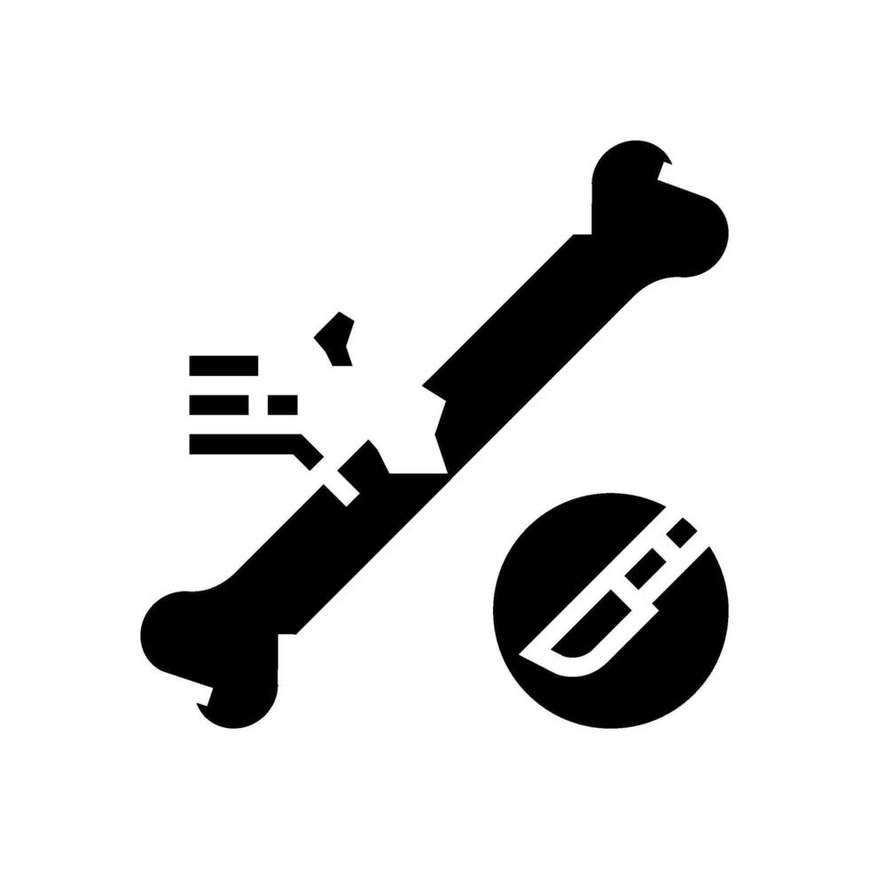 orthopedic surgery fracture injury glyph icon illustration vector