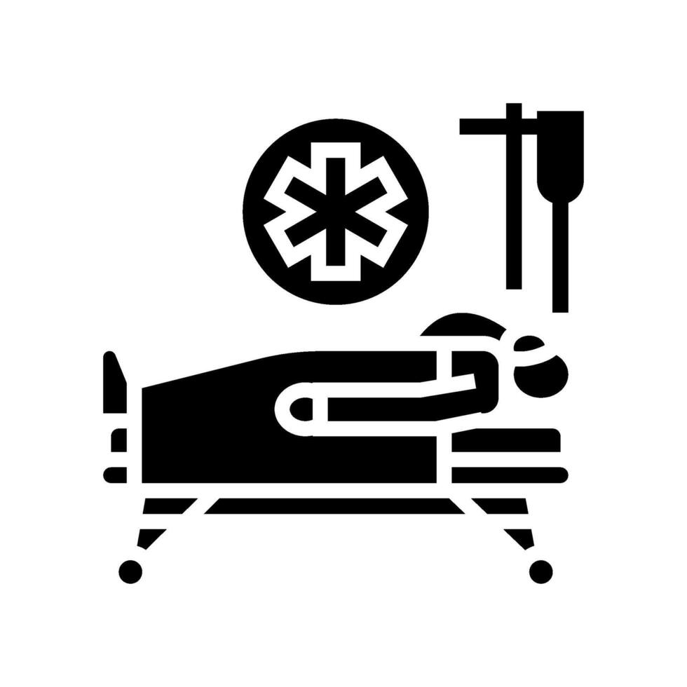 emergency room fracture injury glyph icon illustration vector