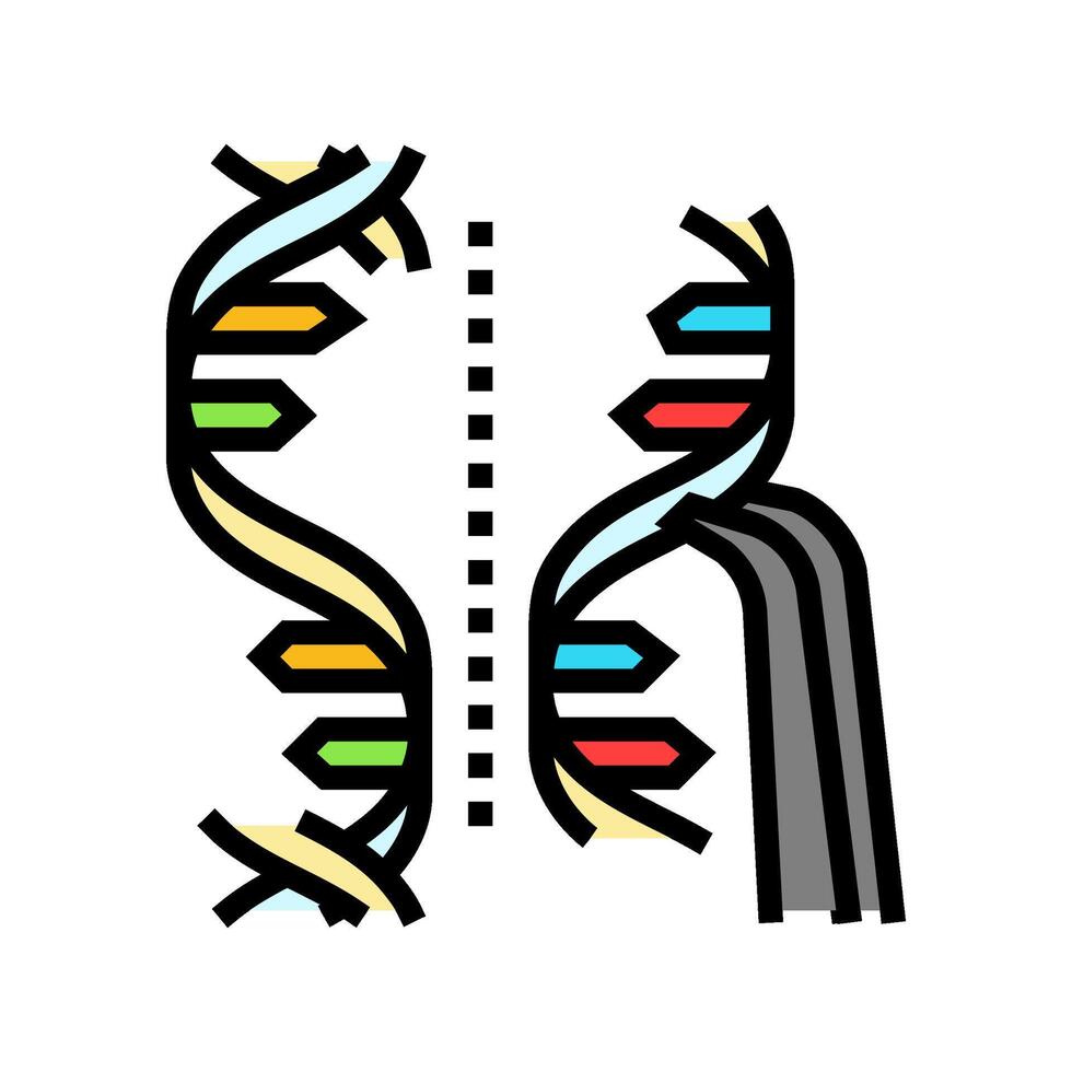 genome editing genetic engineering color icon illustration vector