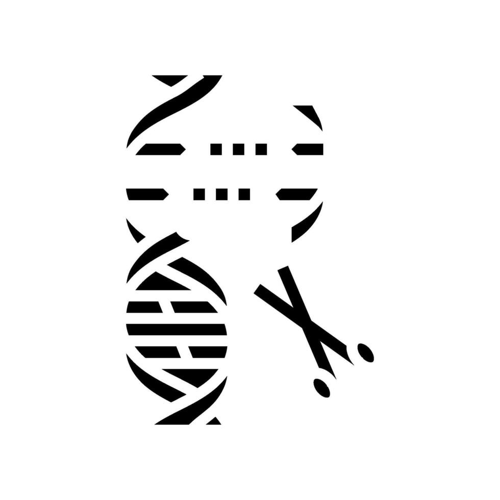 gene editing scissors genetic glyph icon illustration vector