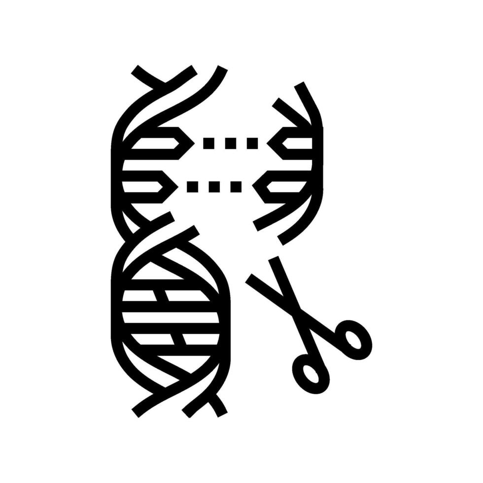 gene editing scissors genetic line icon illustration vector