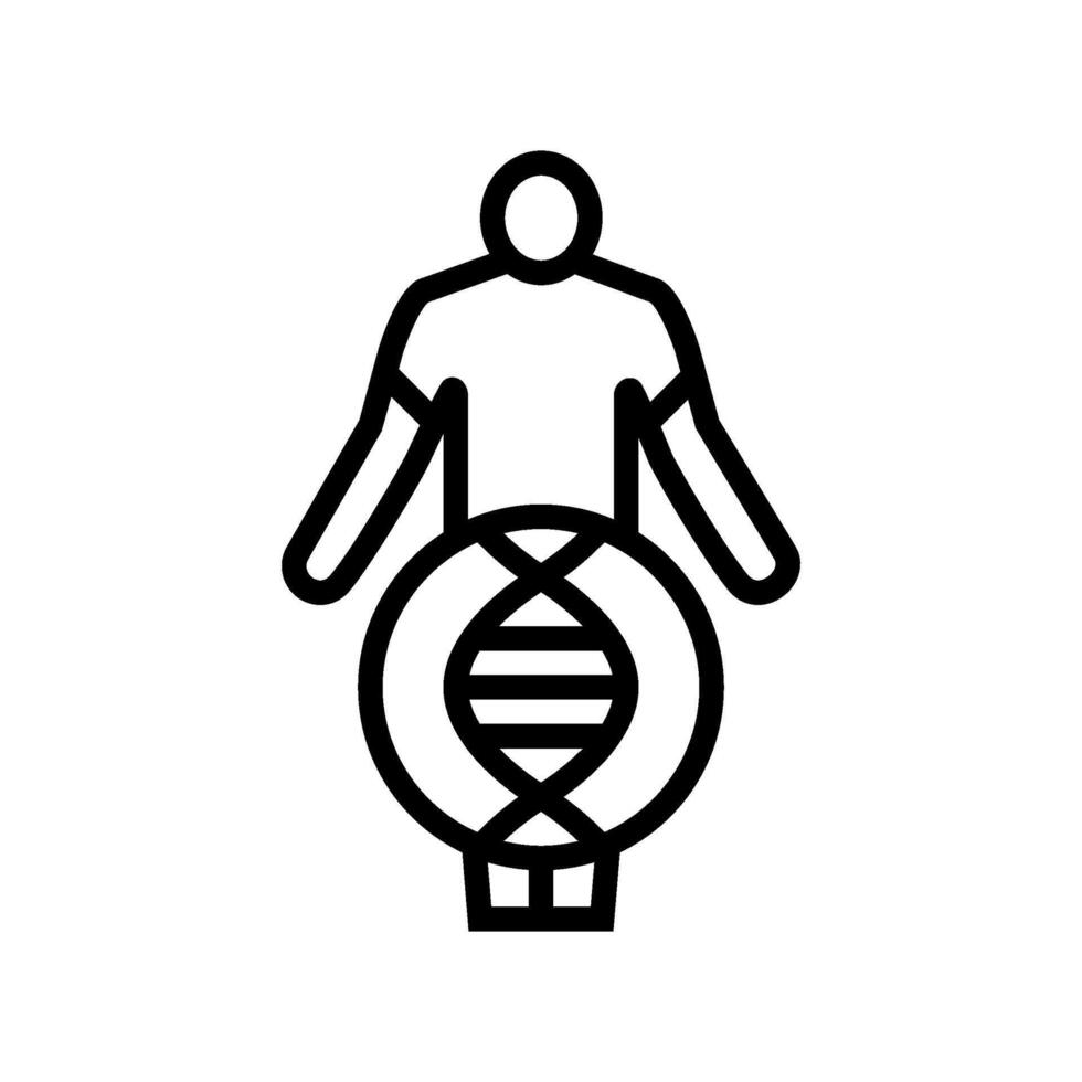 human with dna genetic engineering line icon illustration vector