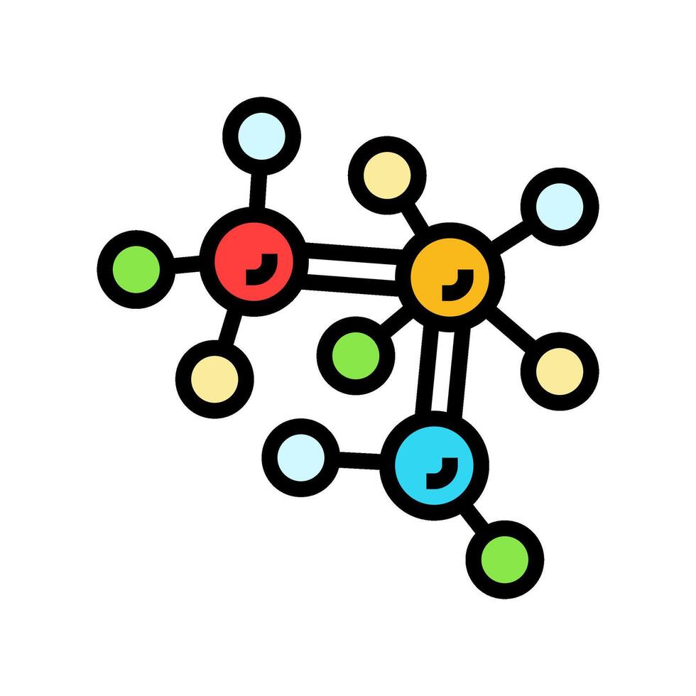 molecular structure genetic color icon illustration vector