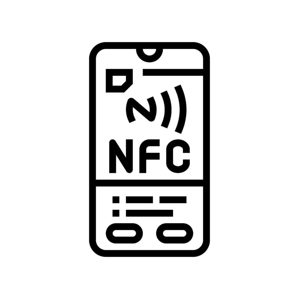 enabled phone nfc technology line icon illustration vector