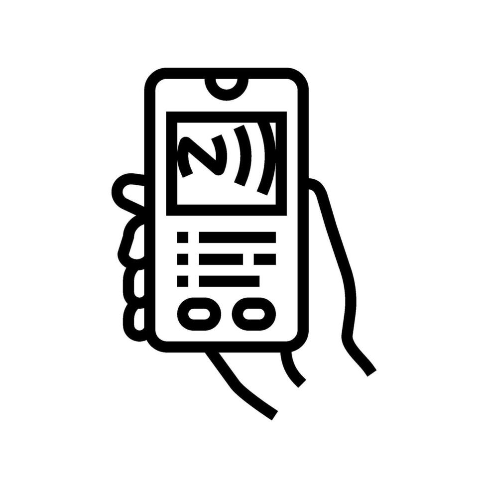 contactless payment nfc technology line icon illustration vector