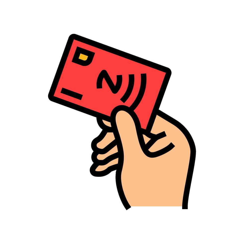 card nfc technology color icon illustration vector