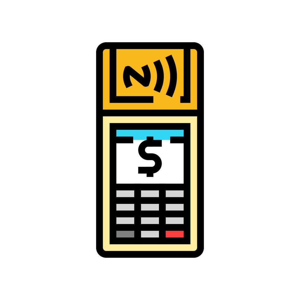 payment terminal nfc technology color icon illustration vector