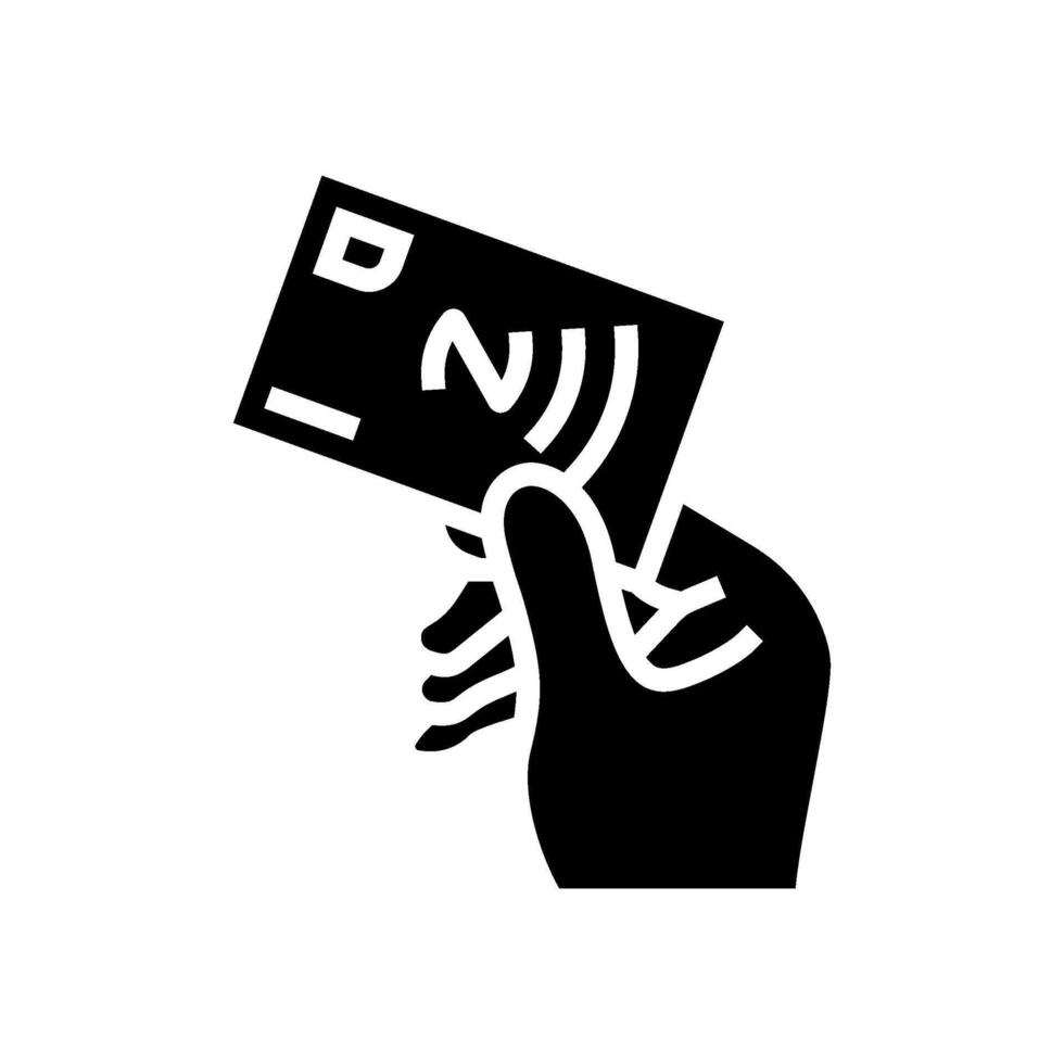 card nfc technology glyph icon illustration vector