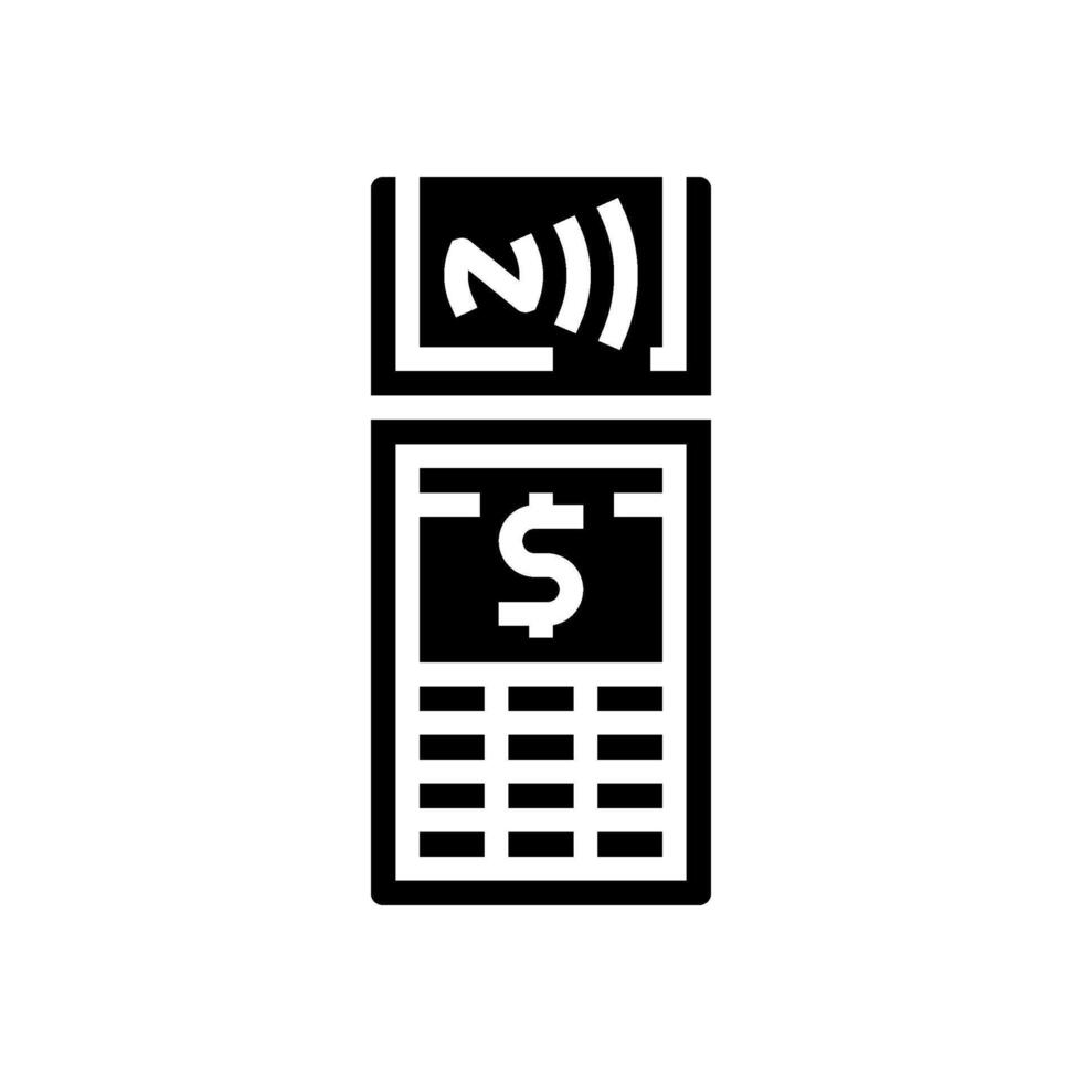 payment terminal nfc technology glyph icon illustration vector